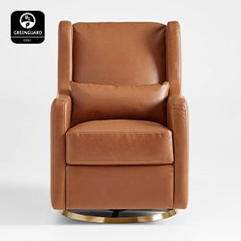 Wally Tan Vegan Leather Nursery Glider Chair