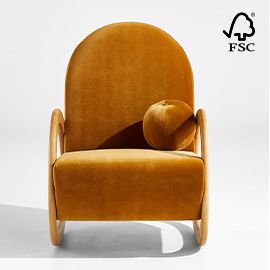 Pollie Marigold Velvet Nursery Rocking Chair