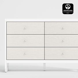 Arlyn Two-Tone White Wood 6-Drawer Kids Dresser