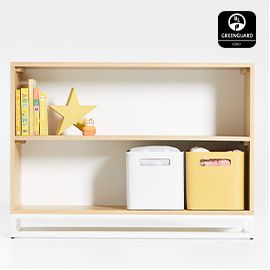 Outline White Metal and Wood 2-Shelf Bookcase