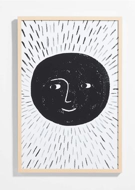Listening Moon Large Framed Wall Art Print