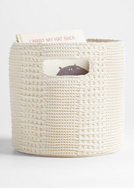 Nella Cream Waffle Weave Small Shelf Bin