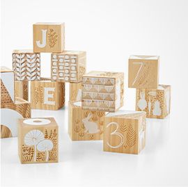 Etched Wooden Baby Blocks