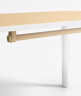 rue adjustable white wood kids play table