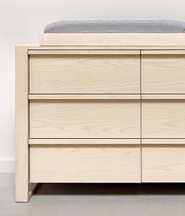 Gemini Kids Light Ash Wood Wide Dresser