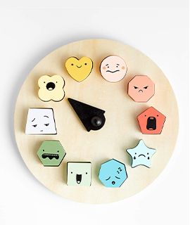 Wonder and Wise Wooden Emotion Wheel Puzzle