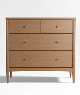 Hampshire Natural Brown Wood 4-Drawer Kids Dresser