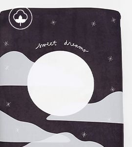 Nighttime Print Organic Cotton Crib Fitted Sheet