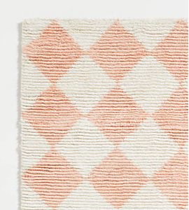 Wool Checkerboard Light Pink Rug