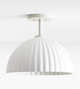 Bea White Scalloped Flush Mount Light