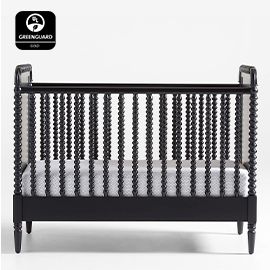 Jenny Lind Black Wood Spindle Baby Crib