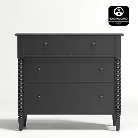 Jenny Lind Black Wood 4-Drawer Kids Dresser