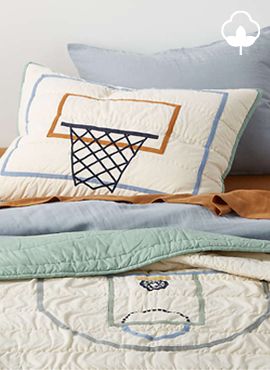 Modern Basketball Kids Organic Cotton Quilt