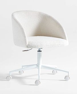 Finch Cream Boucle Kids Desk Chair