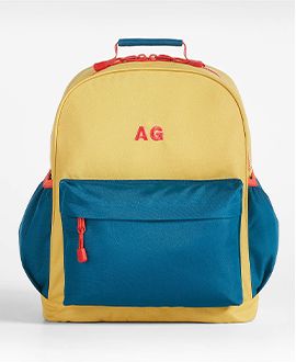 Colorblock Yellow and Green Large Kids Backpack