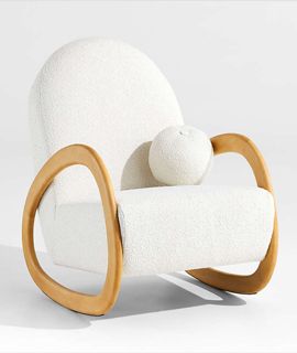 Pollie White Snow Boucle Rocking Chair