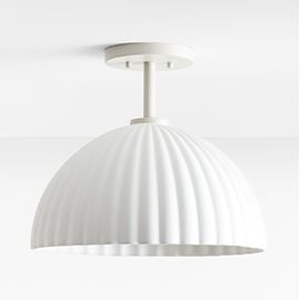 Bea Ceramic Scalloped Flush Mount Light