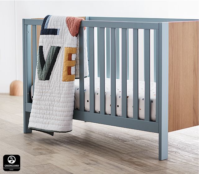 Opie Two-Tone Wood and Cloud Blue Crib