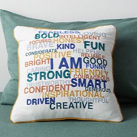 "I Am" Embroidered Kids Throw Pillow