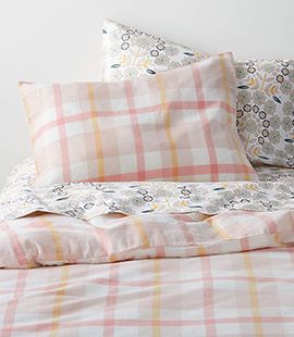 Adventure Organic Pink Plaid Kids Twin Duvet Cover