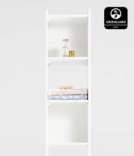 Rue White Wood 5-Shelf Narrow Bookcase