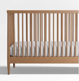 Hampshire Natural Brown Wood Baby Crib