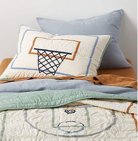 Modern Basketball Organic Cotton Kids Quilt