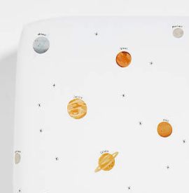 Outer Space Organic Cotton Baby Crib Fitted Sheet