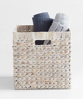 Homespun Washed Wicker Shelf Bin by Leanne Ford