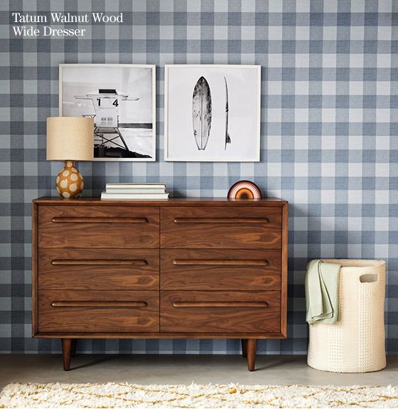 Tatum Walnut Wood Wide Dresser