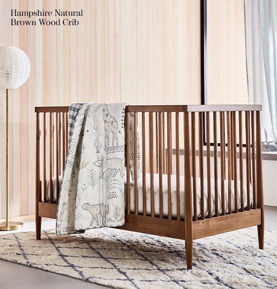 Hampshire Natural Brown Wood Crib