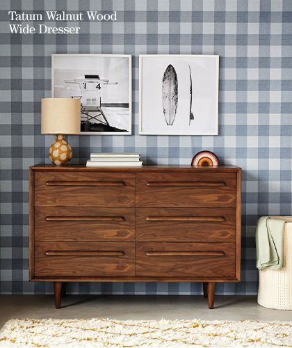 Tatum Walnut Wood Wide Dresser