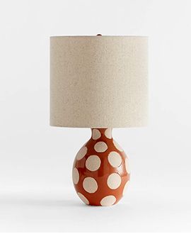 Dot Almond Brown Ceramic Kids Table Lamp