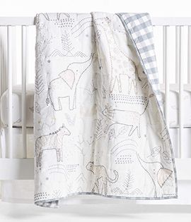 Safari Friends Gauze Organic Cotton Baby Crib Quilt