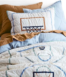 Modern Basketball Organic Cotton Kids Quilt