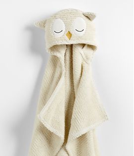 Owl Organic Hooded Baby Towel