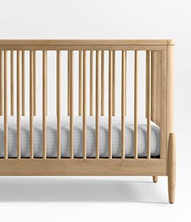 Bodie Natural Oak Wood Baby Crib