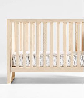 Gemini Light Ash Wood Baby Crib