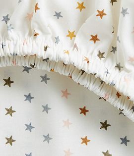 Multicolor Star Kids Organic Cotton Crib Fitted Sheet