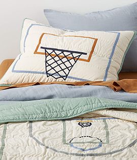 Modern Basketball Organic Cotton Kids Quilt