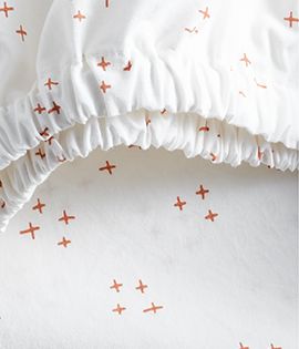 Cozy Cloud Twinkle Terracotta Pink Washed Organic Cotton Baby Crib Fitted Sheet