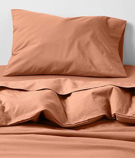 Cozy Cloud Canyon Orange Organic Washed Cotton Toddler Duvet Cover