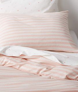 Comfy Tee Pink Stripe Organic Cotton Jersey Kids Duvet Cover