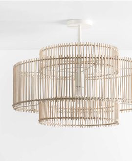 Birdcage Bamboo and Rattan Ceiling Light by Leanne Ford