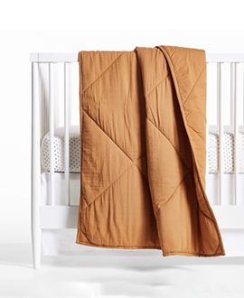 Brulee Brown Supersoft Cotton Gauze Baby Crib Quilt