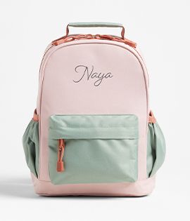 Colorblock Pink & Mint Green Kids Backpack