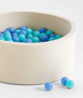 Natural Pop-Up Ball Pit with Blue Mixed Balls