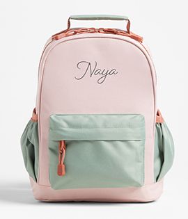 Colorblock Pink & Mint Green Kids Backpack