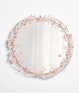 Pink Flower Crown Kids Wall Mirror