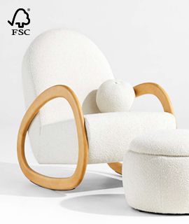 Pollie White Snow Boucle Nursery Rocking Chair